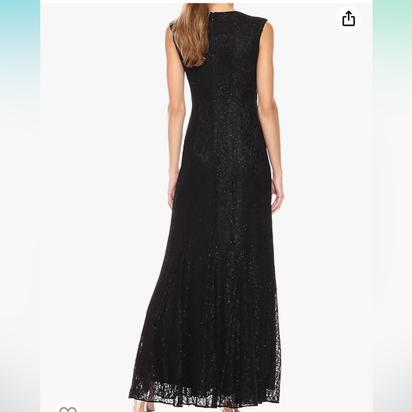 Evening gown/prom/mother of the bride,  black sequined dress. Size 12 - Picture 3 of 6